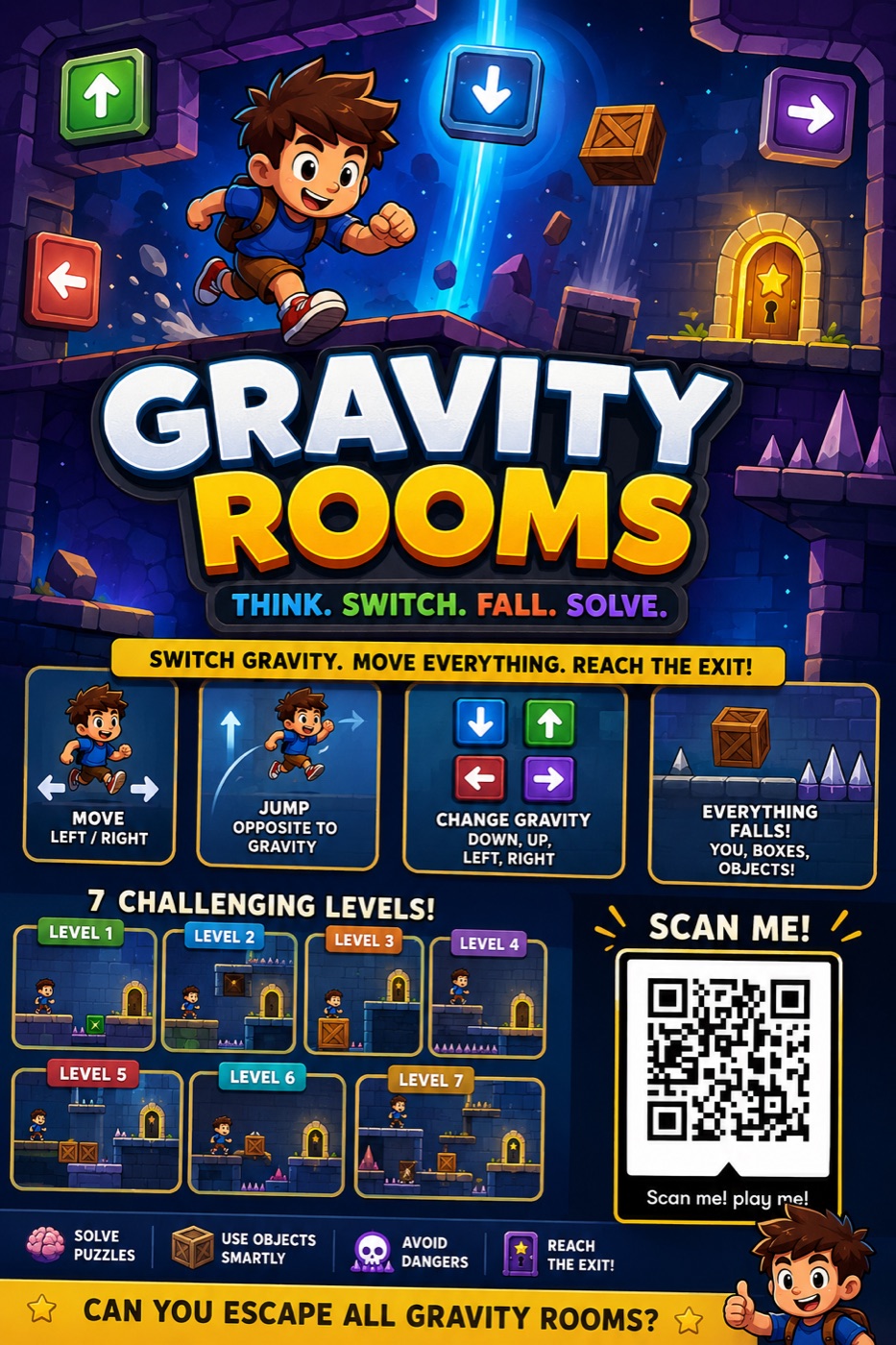 Promotional poster for Gravity Rooms