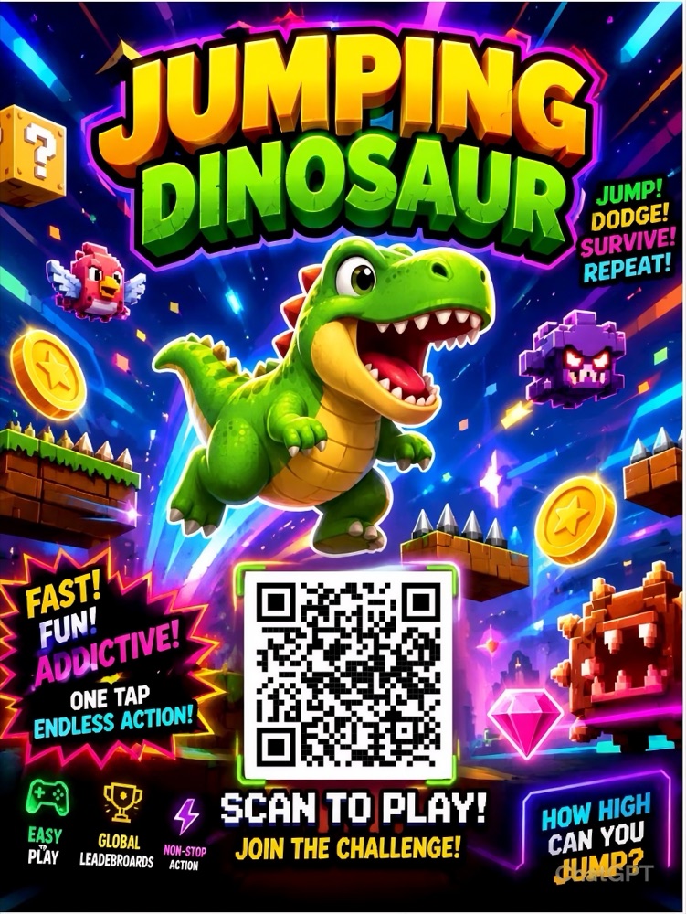 Promotional poster for Jumping Dinosaur