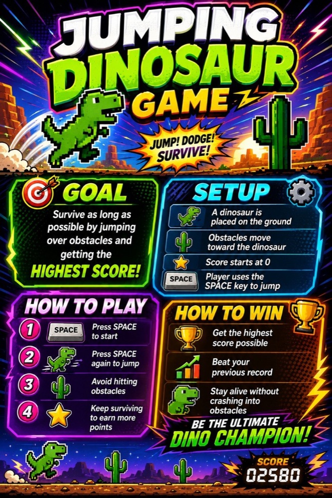 How-to-play guide for Jumping Dinosaur